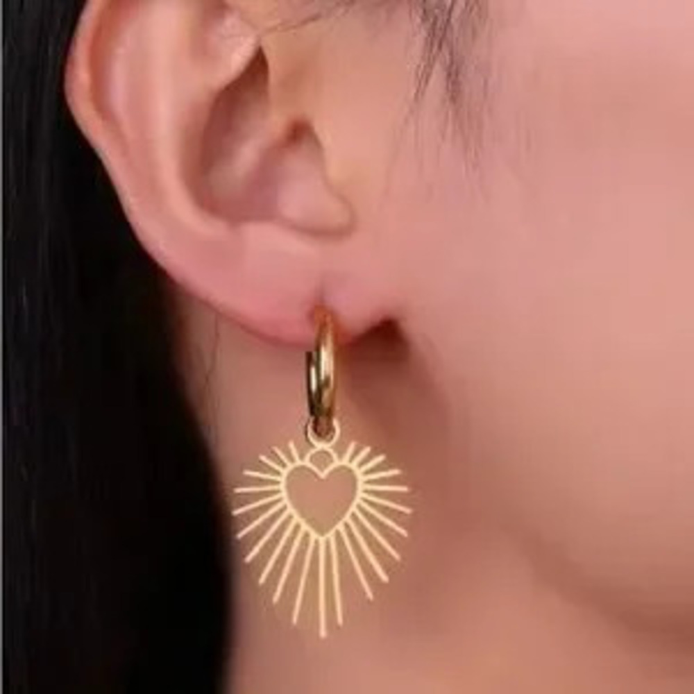 Heart Sun Drop Earrings